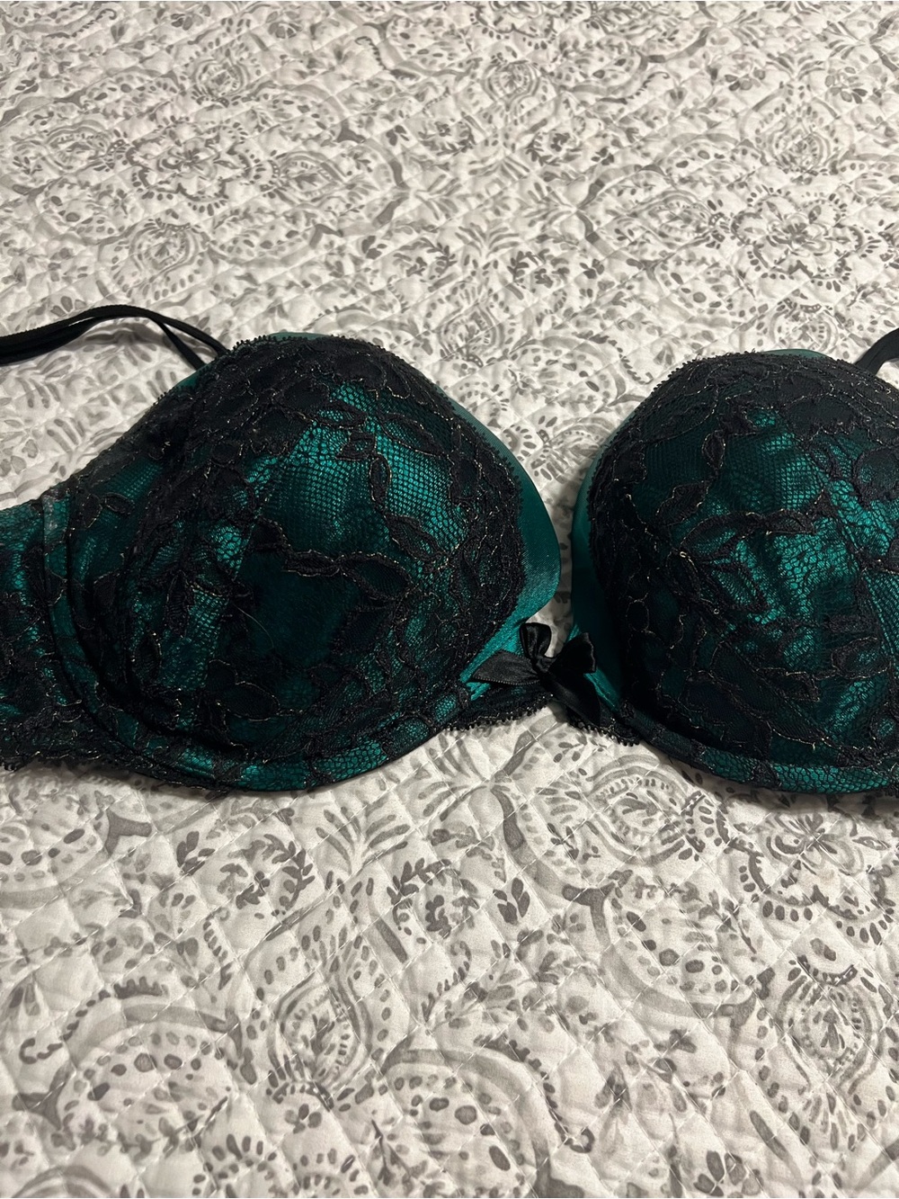 Victoria's Secret Very Sexy Plunge Bra - Black with Pink Lettering
